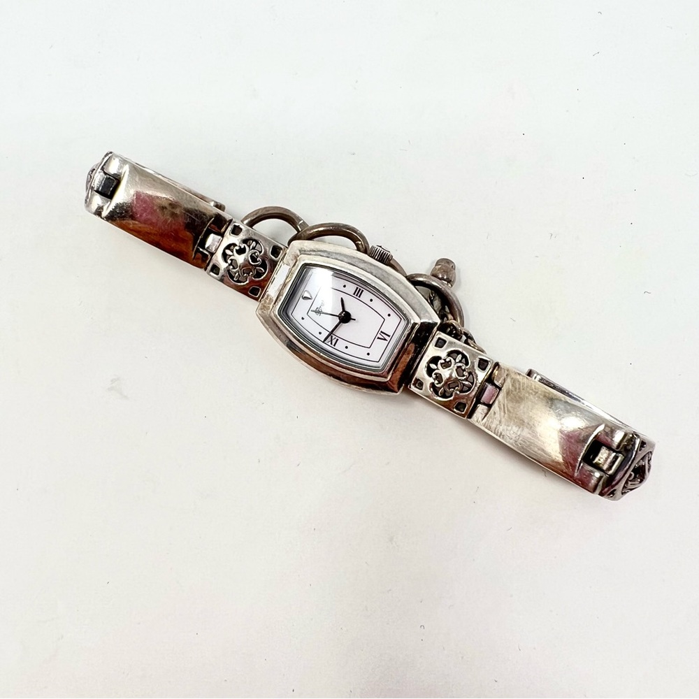 BRIGHTON WOMENS TRIBECA WATCH SILVERTONE UNIQUE DESIGN NEEDS BATTERY
